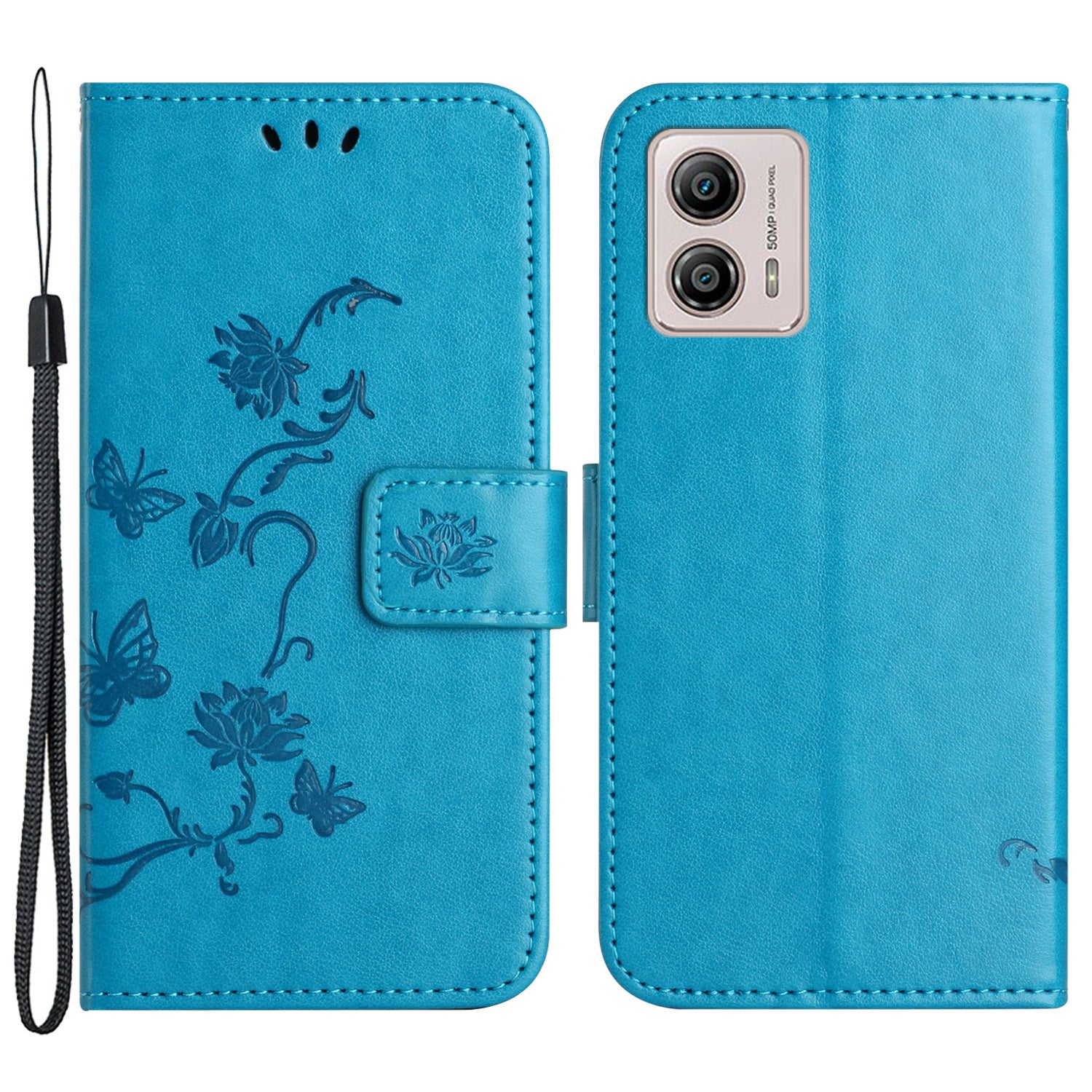 For Motorola Moto G73 5G Imprinted Butterfly Flower PU Leather Wallet Cover Flip Stand Phone Case with Strap For Motorola Moto G73 5G Imprinted Butterfly Flower PU Leather Wallet Cover Flip Stand Phone Case with Strap